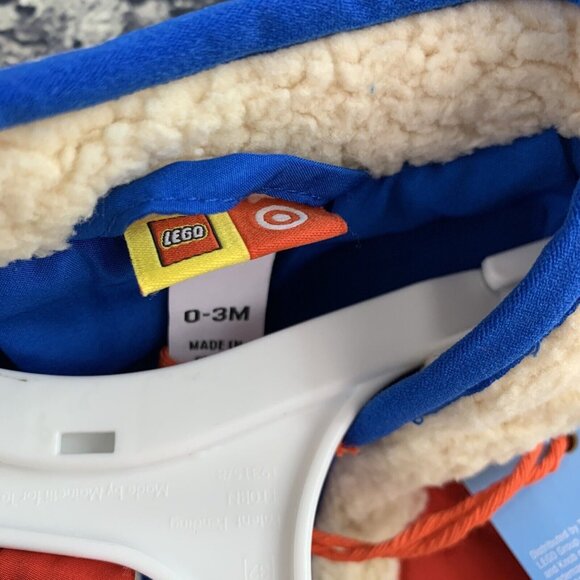 Lego X Collection 0-3 Months Baby Contrast Pocket Sherpa Jacket Cream Blue Red - Picture 5 of 6